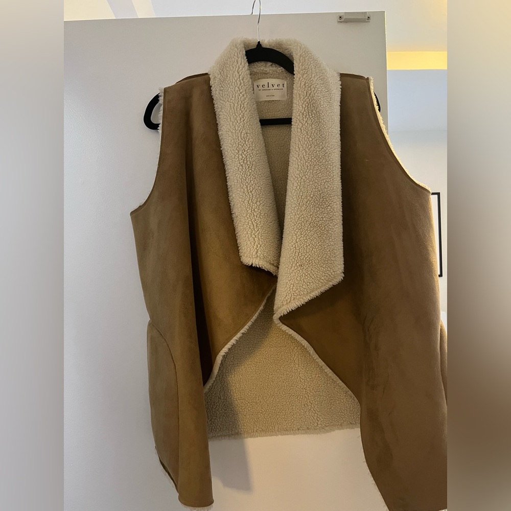 Velvet by Graham & Spencer faux suede and faux fur vest